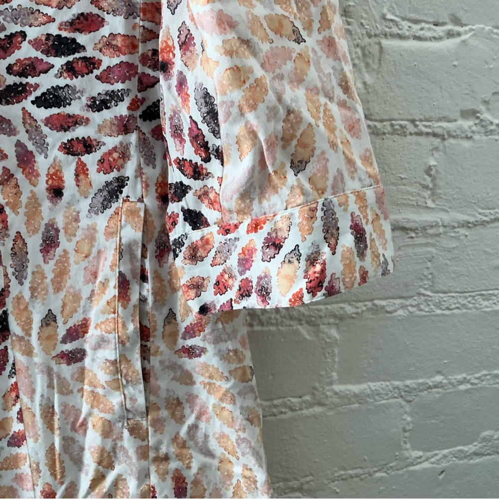 NIC+ZOE Multicolor Printed Button Up Tunic Top Stretch Cotton Pockets Lagenlook - Picture 7 of 15